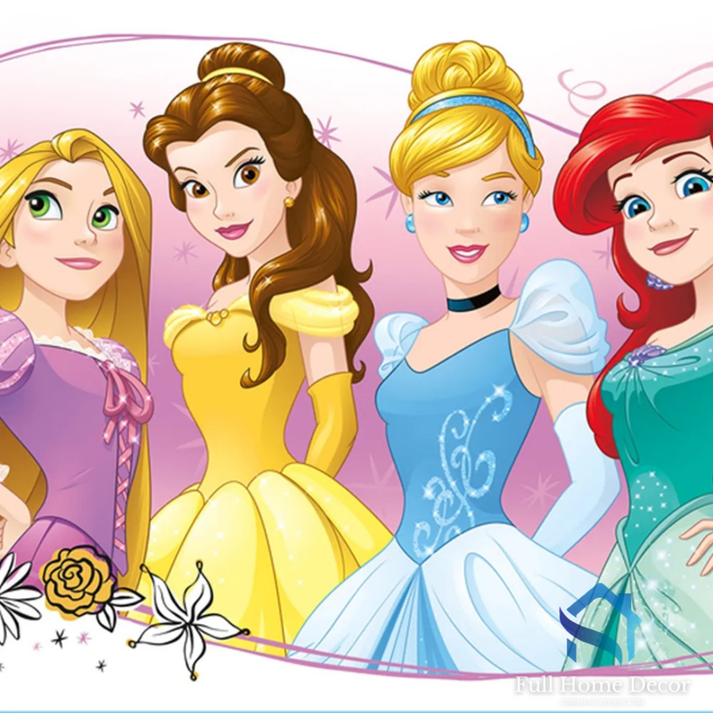 Adesivo de Parede Princesas e amigas de aventura 45,7cm x 101,6cm - Full Home