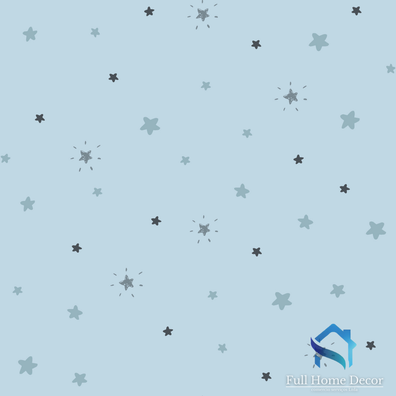 papel de parede infantil estrelas vinilico 53cm x 10mts - FE4039 - Full Home