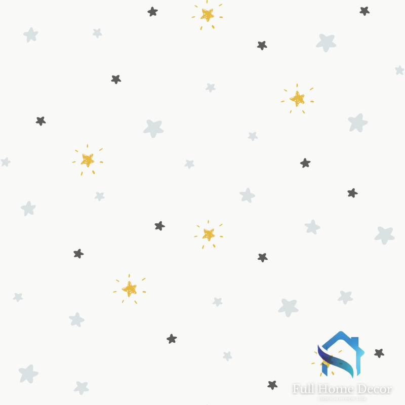 papel de parede infantil estrelas vinilico 53cm x 10mts - FE4046 - Full Home